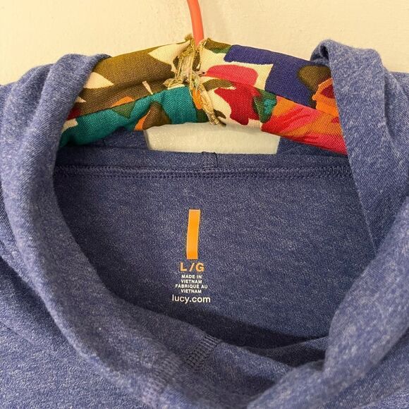 Lucy brand | royal blue hooded maternity top - Picture 3 of 6